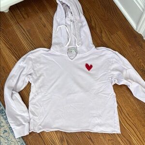 Kerri Rosenthal soft Lavender cropped Hoodie with Long Sleeves